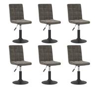 vidaXL Sillas de comedor giratorias 6 unidades terciopelo gris oscuro