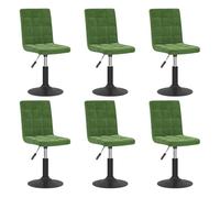 Vidaxl sillas de comedor giratorias 6 unidades terciopelo verde oscuro