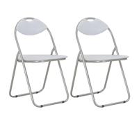 vidaXL Sillas de comedor plegables 2 unidades cuero sintético en color Blanco/Negro | cómodas modernas ergonómicas para comedor cocina salón hogar