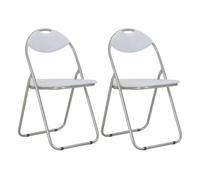 vidaXL Sillas de comedor plegables 2 unidades cuero sintético en color Blanco/Negro | cómodas modernas ergonómicas para comedor cocina salón hogar