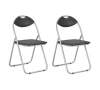 Vidaxl sillas de comedor plegables 2 unidades cuero sintético negro