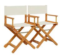 vidaXL Sillas de director plegables 2 unidades tela blanco crema