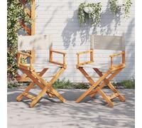 vidaXL Sillas de director plegables 2 unidades tela blanco crema