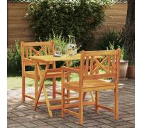vidaXL Sillas de jardín 2 pcs Natural Madera de Acacia Sólida