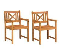 vidaXL Sillas de jardín 2 uds. Natural Madera de Acacia Sólida