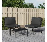 vidaXL Sillas de jardín 2 uds acero con cojines gris 60x74x79 cm