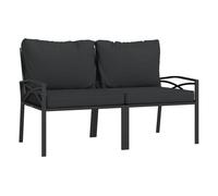 vidaXL Sillas de jardín 2 unidades Acero con cojines 62x75x79 cm Gris