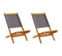vidaXL Sillas de jardín 2 uds Madera Maciza Acacia y Tela Antracita, Asiento de jardín, Asientos al Aire Libre, Silla de Exterior, Asientos de jardín