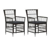 vidaXL Sillas de jardín 2 uds. Negro