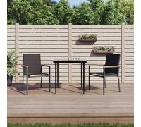 vidaXL Sillas de jardín 2 uds textilene y acero negro 55x61,5x90 cm