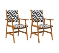vidaXL Sillas de jardín de madera maciza de acacia, asiento butaca, exterior duradero – 2 unidades