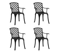 vidaXL Sillas de jardín 4 unidades aluminio fundido negro