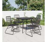 vidaXL Sillas de jardín 4 unidades ratán PVC negro 58x59x85,5 cm
