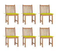vidaXL: 6 sillas de jardín con cojines, fabricadas en madera maciza de teca