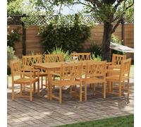 vidaXL: 8 sillas de jardín, madera de acacia maciza, color natural