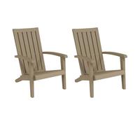 Sillas De Jardín Adirondack 2 Uds Polipropileno Marrón Claro Vidaxl