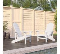 vidaXL Sillas de jardín Adirondack 2 unidades HDPE blanco