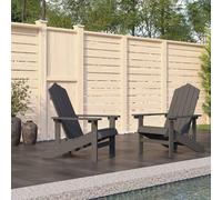 vidaXL Sillas de jardín Adirondack 2 unidades HDPE gris antracita