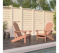 vidaXL Sillas de jardín Adirondack butaca HDPE con reposabrazos Marrón 2 unidades