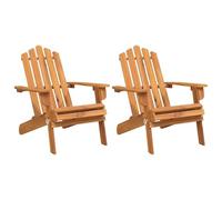 vidaXL Sillas de jardín Adirondack – Madera maciza de acacia, reposabrazos, exterior – Pack de 2
