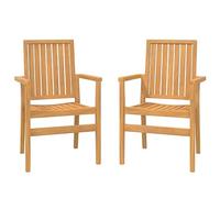 vidaXL Sillas de jardín apilables Madera de teca 56,5x57,5x91 cm 2 unidades