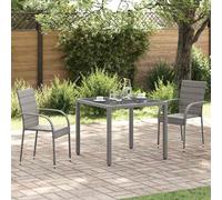 Vidaxl sillas de jardín apilables 2 unidades ratán sintético gris