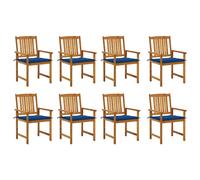 vidaXL Sillas de jardín con cojines 8 uds madera maciza de acacia
