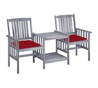 vidaXL Sillas de jardín con mesita y cojines madera maciza acacia en color Taupé/Crema/Verde y más | cómodas modernas ergonómicas para comedor cocina salón hogar