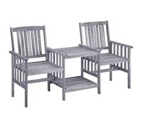 vidaXL Sillas de jardín con mesita y cojines madera maciza acacia en color Azul/Crema/Taupé y más | cómodas modernas ergonómicas para comedor cocina salón hogar