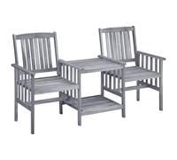 vidaXL Sillas de jardín con mesita y cojines madera maciza acacia en color Azul/Crema/Taupé y más | cómodas modernas ergonómicas para comedor cocina salón hogar
