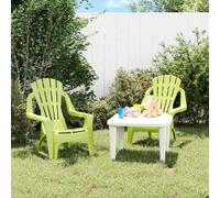 vidaXL Sillas de jardín niños 2 uds aspecto madera PP verde 37x34x44cm