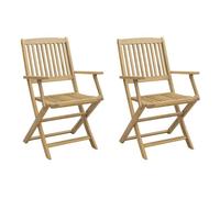 vidaXL Sillas de jardín plegables 2 uds madera acacia 54x61x88 cm