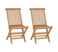 Vidaxl sillas de jardín plegables 2 unidades madera maciza de teca