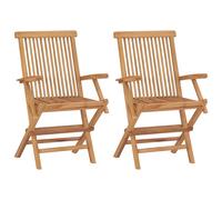 vidaXL 2X Sillas de Jardín de Madera de Teca 55x60x89 cm Asientos para Patio