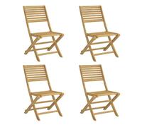 vidaXL Sillas de jardín plegables madera maciza de acacia 48,5x61,5x87 cm 4 uds