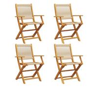 Vidaxl sillas de jardín plegables 4 uds madera maciza acacia beige