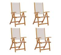 Sillas De Jardín Plegables 4 Uds Madera Maciza Acacia Textileno Vidaxl
