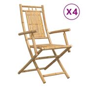 vidaXL Sillas de jardín plegables – 4 unidades, bambú, 53x66x99 cm