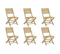vidaXL Sillas de jardín plegables 6 uds madera acacia 48,5x61,5x87 cm