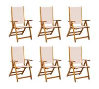 vidaXL Sillas de jardín plegables madera maciza de acacia y textileno 6 uds