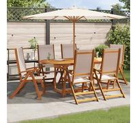 vidaXL Sillas de jardín plegables 6 uds madera maciza acacia textileno