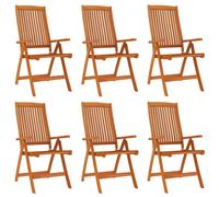 vidaXL Sillas de jardín plegables 6 uds madera maciza de eucalipto