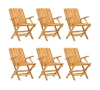 vidaXL Sillas de jardín plegables 6 uds madera maciza teca 61x67x90 cm
