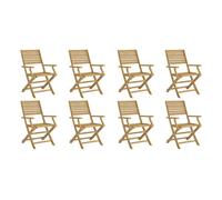vidaXL Sillas de jardín plegables madera acacia 8 uds 54,5x61,5x86,5 cm