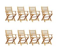 Vidaxl sillas de jardín plegables 8 uds madera maciza acacia beige