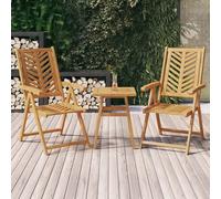 vidaXL Sillas de jardín reclinables de madera maciza de acacia - 2 uds