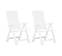 Vidaxl sillas de jardín reclinables 2 unidades plástico blanco