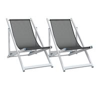 vidaXL Sillas de playa plegables 2 uds aluminiotextilene