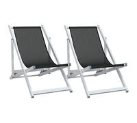 vidaXL Sillas de playa plegables 2 uds aluminiotextilene