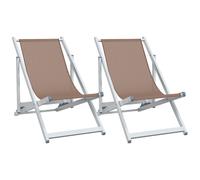 vidaXL Sillas de playa plegables 2 uds aluminiotextilene